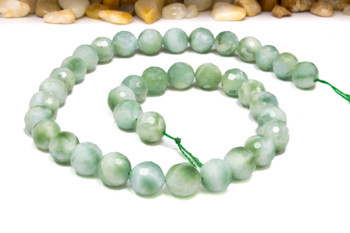 Green Angelite A Grade Brazil Polished 10mm Faceted Round