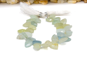 Aquamarine Polished 8-11mm Faceted Leaf Drop