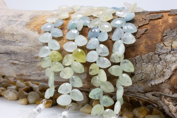 Aquamarine Polished 8-11mm Faceted Leaf Drop