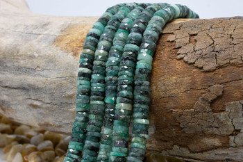 Emerald Polished 7-8mm Faceted Heishi