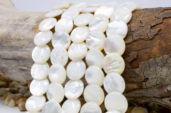 Mother of Pearl A Grade Polished 16mm Overlap Puffy Coin