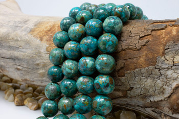 Reconstructed Natural Turquoise 13-14mm Round