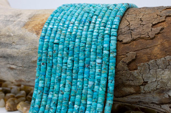 American Natural Turquoise Polished 2x4mm Wheel