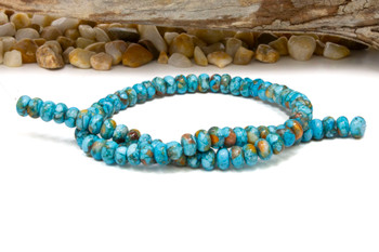 Turquoise and Spiny Oyster Reconstructed Polished 8x5mm Rondelle