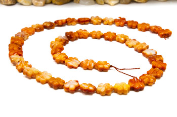 Spiny Oyster Polished 9mm Orange Flower