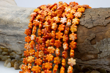 Spiny Oyster Polished 9mm Orange Flower