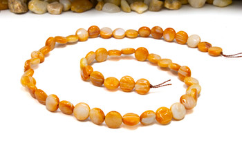 Spiny Oyster Polished 8mm Orange Puffy Coin