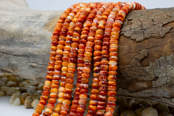 Spiny Oyster Polished 3x6mm Orange Rondelle