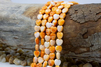 Spiny Oyster Polished 8mm Orange Heart