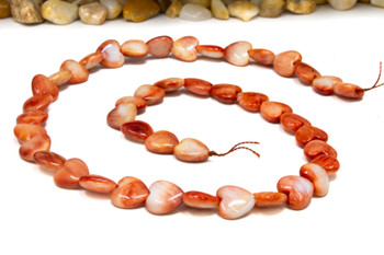 Spiny Oyster Polished 10mm Orange / Peach Heart