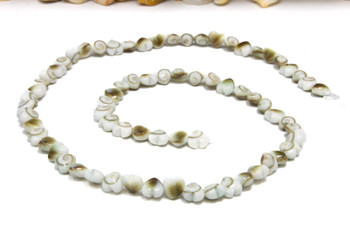 Shiva Eye Shell Polished 6mm Puff Heart  - Side Drilled