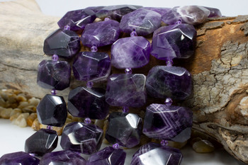 Dogtooth Amethyst Polished 19-21x23-27mm Faceted Rectangle