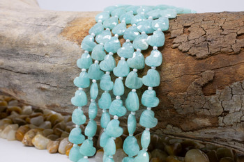 Amazonite Polished 9mm Faceted Heart - Diagonal Drilled
