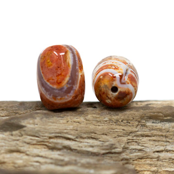 Fire Agate Polished 10x14mm Barrel