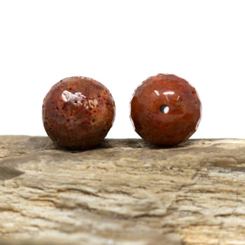 Coral Polished 10mm Faceted Round