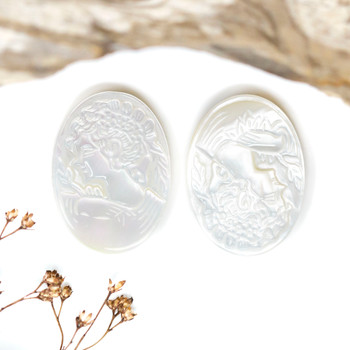 Mother of Pearl A Grade Polished 21x30mm Oval Camio Bead