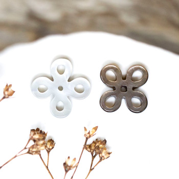 Black Lip Oyster Shell Polished 12mm Open Lacy Flower Bead