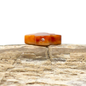Spiny Oyster Polished 10mm Orange Heart Bead