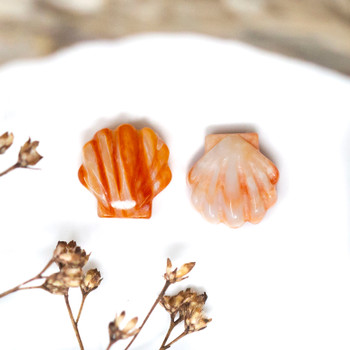 Spiny Oyster Polished 10mm Orange Shell Bead
