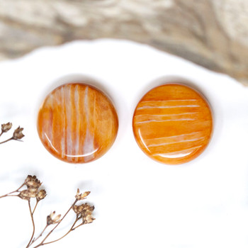 Spiny Oyster Polished 18mm Orange Coin Bead