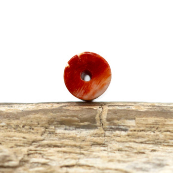 Spiny Oyster Polished 8x12mm Orange / Peach Tube Bead