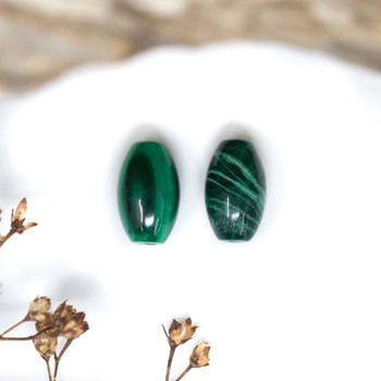 Malachite Polished 10x6-7mm Rice Bead