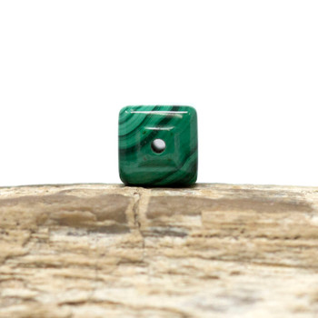 Malachite Polished 8mm Irregular Cube Bead