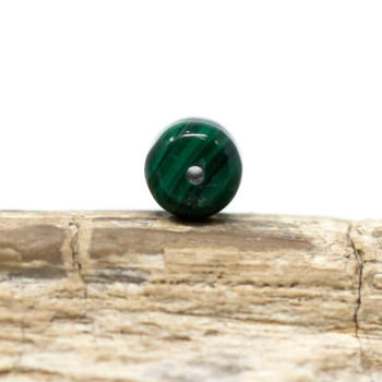 Malachite Polished 6x10mm Pinched Tube Bead