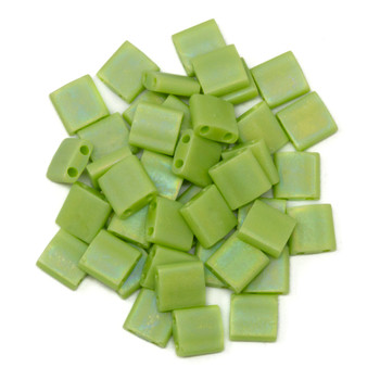 5mm Tila Beads -- F431N Chartreuse AB Matte