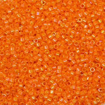 Delicas Size 11 Miyuki Seed Beads -- 1573 Opaque Mandarin AB