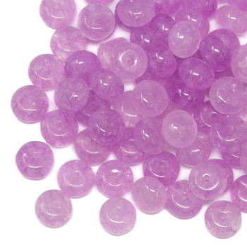 Jade Polished 5x8mm Rondelle - Dyed Orchid - Sold Individually