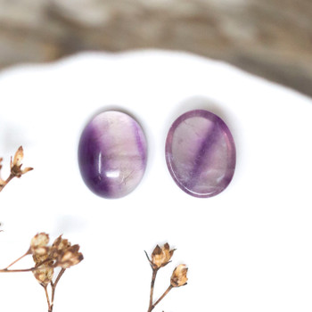 Fluorite Polished 10x8mm Oval Cabochon