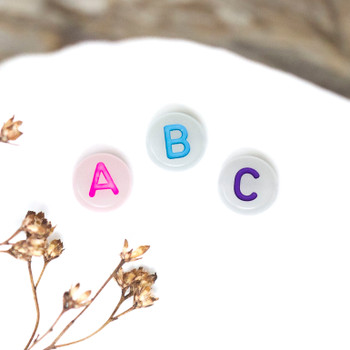 Acrylic Glow in the Dark Multi Colored 7mm Alphabet Beads - 260 Beads - 10 of Each Letter
