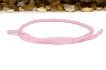 Jade Polished 4mm Round - Dyed Pink