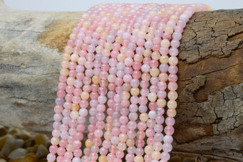 Jade Polished 4mm Round - Dyed Pink Spring Mix