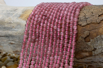 Jade Polished 4mm Round - Dyed Antique Pink
