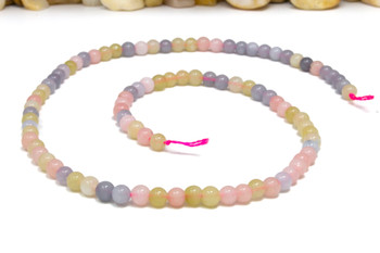 Jade Polished 4mm Round - Dyed Spring Mix