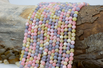 Jade Polished 4mm Round - Dyed Spring Mix