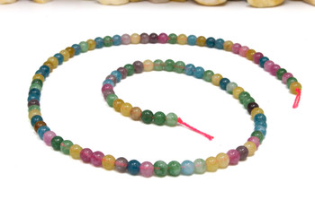 Jade Polished 4mm Round - Dyed Light Tourmaline