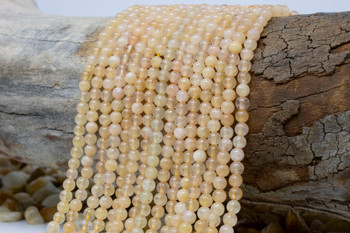 Jade Polished 4mm Round - Dyed Light Buttercup