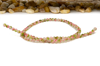 Jade Polished 4mm Round - Dyed  Watermelon