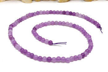 Jade Polished 4mm Round - Dyed Orchid