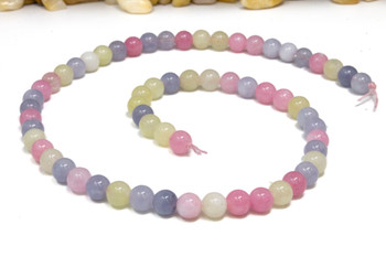 Jade Polished 6mm Round - Dyed Spring Mix