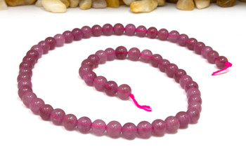 Jade Polished 6mm Round - Dyed Soft Pink Orchid