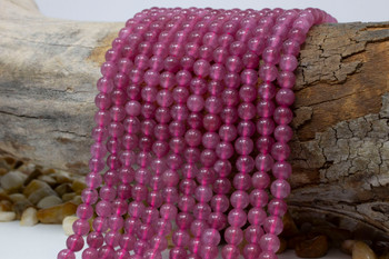 Jade Polished 6mm Round - Dyed Soft Pink Orchid