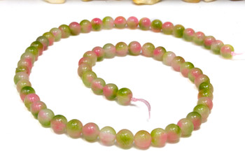 Jade Polished 6mm Round - Dyed Watermelon