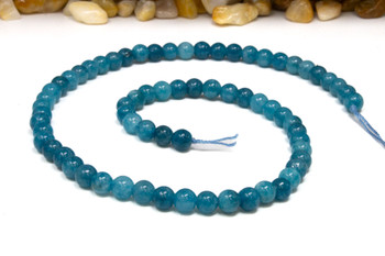 Jade Polished 6mm Round - Dyed Medium Teal
