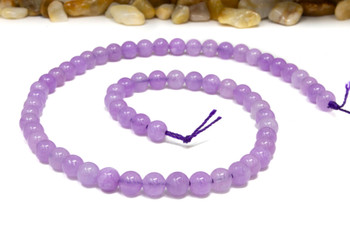 Jade Polished 6mm Round - Dyed Orchid