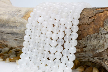 White Jade Polished 8mm Round