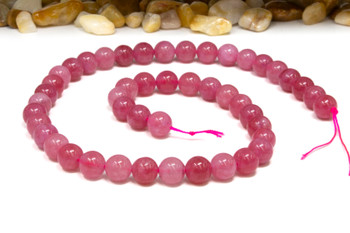 Jade Polished 8mm Round Dyed Cranberry